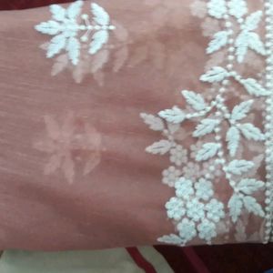 Brand New Organza Floral Design With Blouse Piece