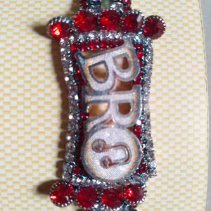 White & Red Stone Rakhi For Brother