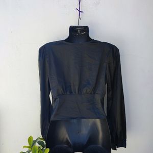 Triple Seven Black Silky Top