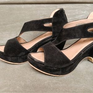 Black 4 Inches Heels- Wedges Sandal For Sale