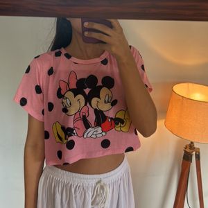 Cute Mickey Mouse Print Top 💕🌸