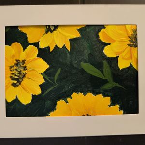 Sunflowers In A Frame : Set Of 4