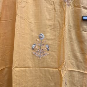 Hand Embroidery Yellow Kurta With Palazzo