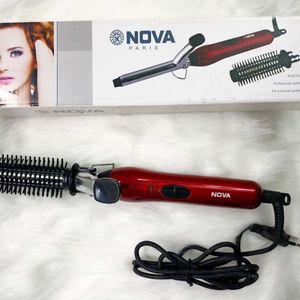 NOVA Women Iron Rod Brush Styler Hair Care Curler