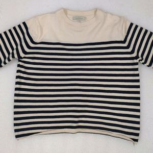 Lee Sense Retro Stripped Cutwork Knit Top