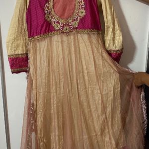 Pink And Cream Anarkali ❤️