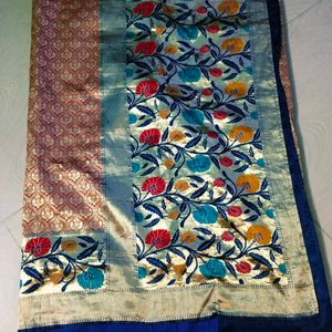 Beautiful multi colour banarasi silk saree