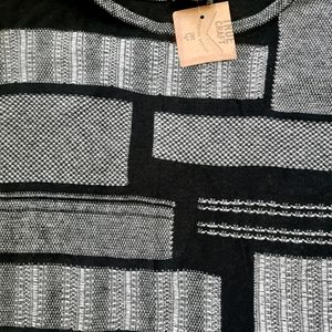 Black And White Block Korean Thin Sweatshirt