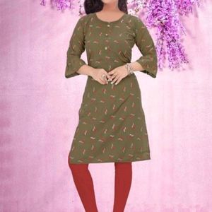 Straight Kurti Olive