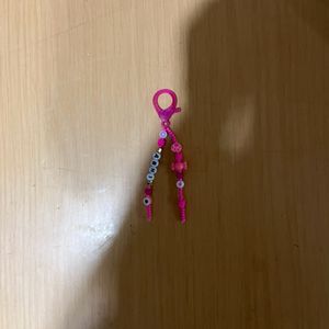 New Neon Pink Customised Bag Charm/keychain