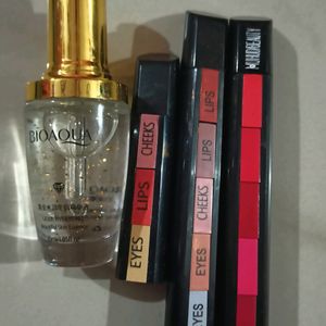 Serum,Lipstick, Eyeshadow, Blush (5 In 1)