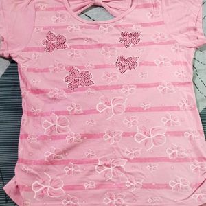 Pink Top With Flower Design