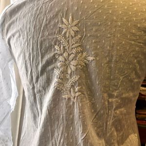 White Lucknow Chikankari