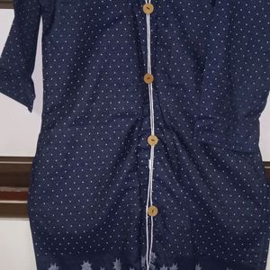 Navy Blue Kurtha With Full Sleeves