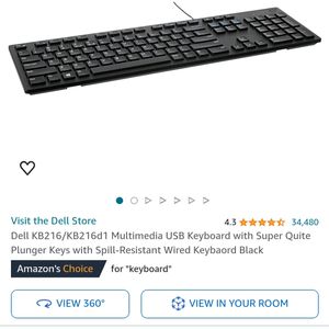 Dell KB216/KB216d1 Multimedia USB Keyboard