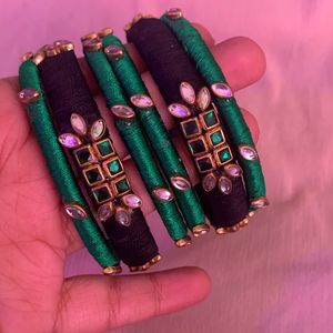 2 Pairs ( 6 Silk Thread Bangles)