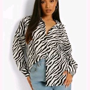 Zebra Print Shirt For Women