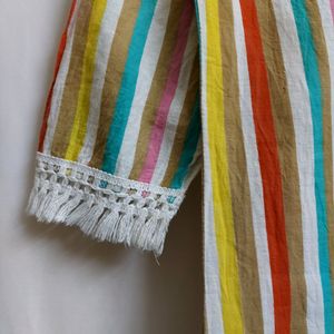 Multicolored Vertical Stripes Kurta