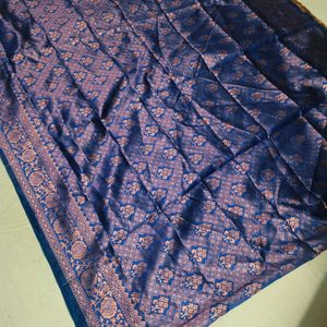 Navy Blue Colour Banarasi Silk Gadwal Design Saree