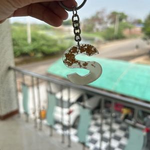 Resin Alphabet Keychain