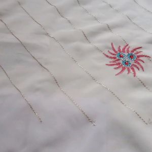 Off White Thread Work Saree