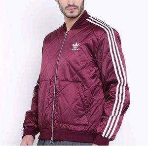 ADIDAS ORIGINALS MAROON BOMBER JACKET