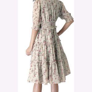 Women Georgette Shift Dress Floral Print