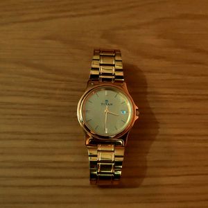 Titan Unisex Golden Watch