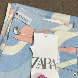 ZARA Brand Abstract Print Denim