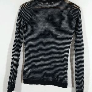 Korean Black Stripped Casual Top