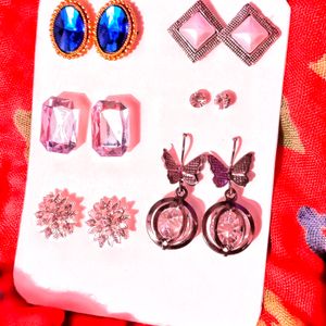 Regular Out Earrings And Studds Combo Car