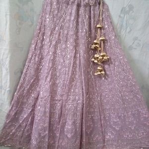 Sequence Chikankari Lehanga (Lavender Mauv) Weddin