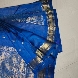 Blue Pure Kanchi Pattu Saree 💙