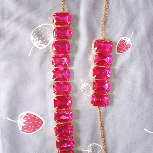 2 set of necklace  ( white & pink )