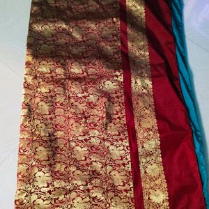 Multi Colour Pure Banarasi Silk Gadwal Saree