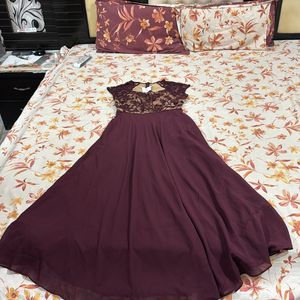 Marron Miss Chase Flared Gown