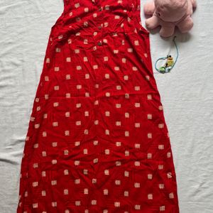 Red Printed Kurta