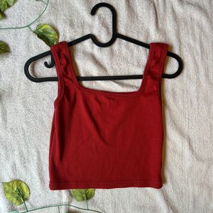 Red sleeveless Crop top