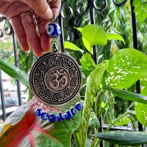 Om & Evil eye Protection Metal Hanging