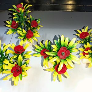 4 Artificial Flowers Pot