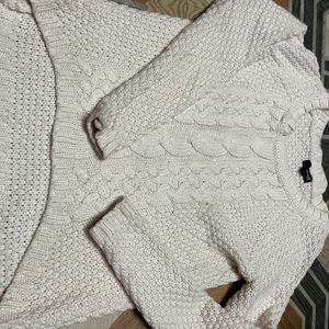 white wool sweater