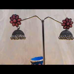 Oxidised Jhumka Earrings