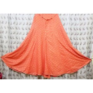 STYLISH ORANGE FULL LENGTH SKIRT FOR WOMEN