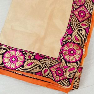 Double Colour Designer Sowcarpet Saree For Womens