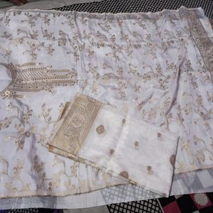 Maslin Kurta And Dupatta Set Dyeable