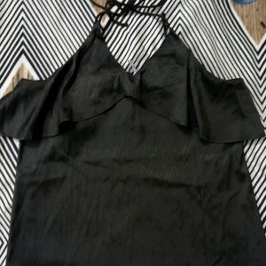 Pretty Shiny Black Party Top