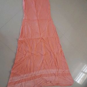 Peach Long Jactet Kurti (GOWN TYPE)