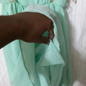 Cyan Colour Sleeveless Dress