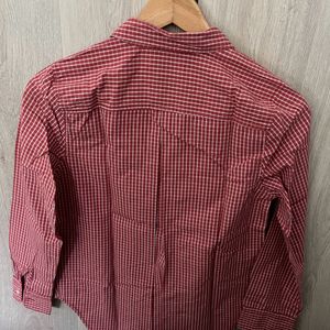 Red And White Checkered Women Shirt