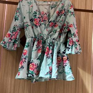 New Floral Peplum Top